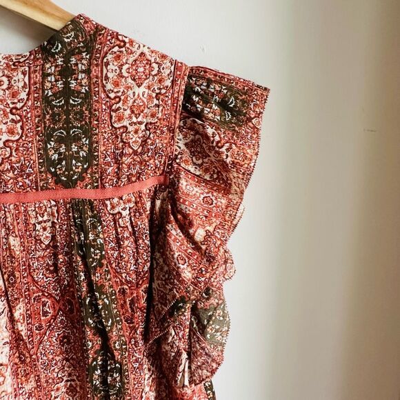 Good Hart Style Charm Ruffle Sleeve Medallion Print Top – Small – Boho Luxe NWT - Picture 7 of 7